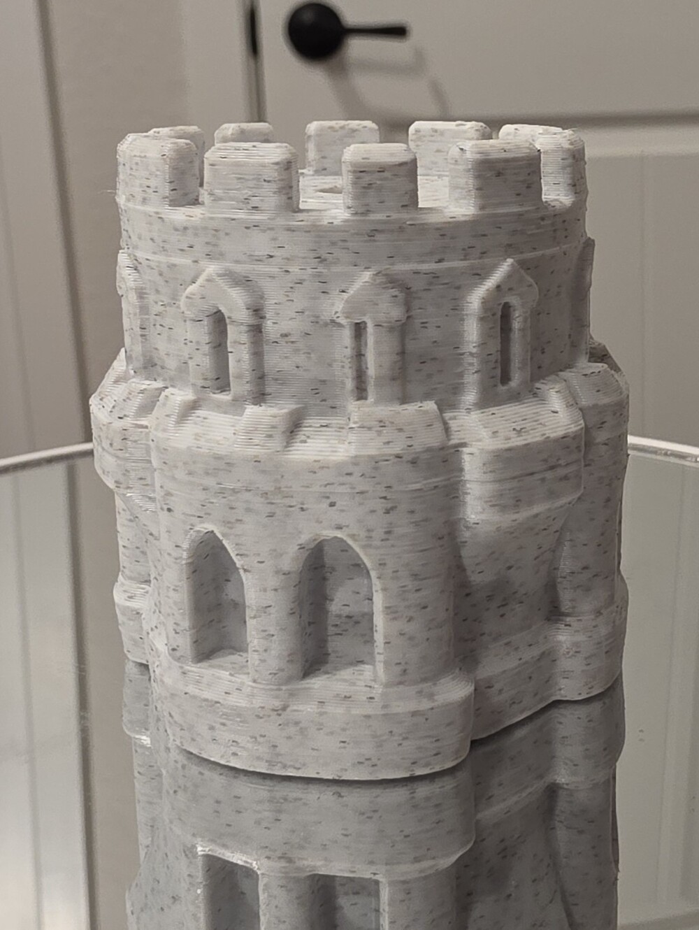 Speckled Stone Castle 3D Print Pen Holder - Light Gray